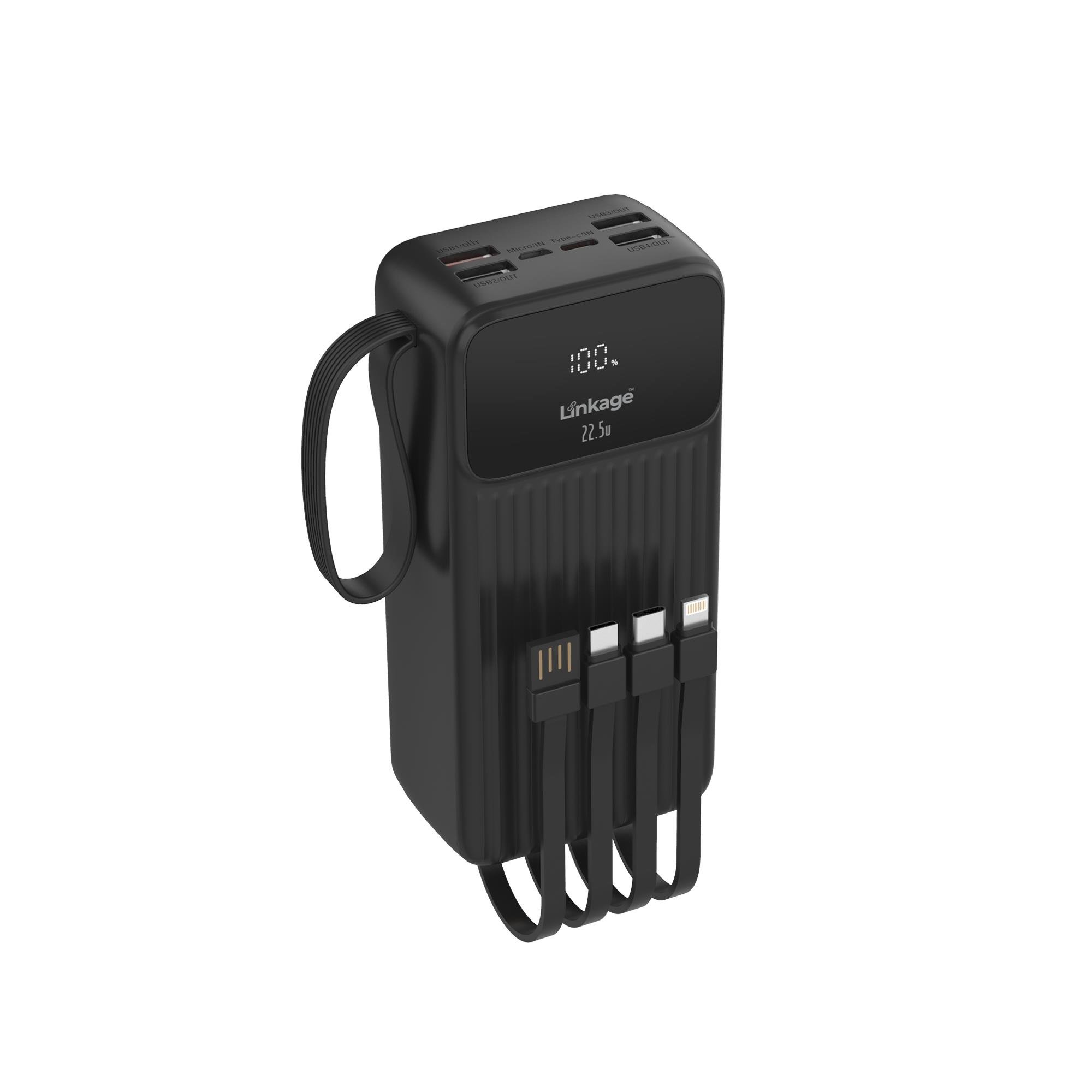 Linkage 30.000 Mah Hızlı, Kendinden Kablolu Taşınabilir Şarj Aleti/powerbank