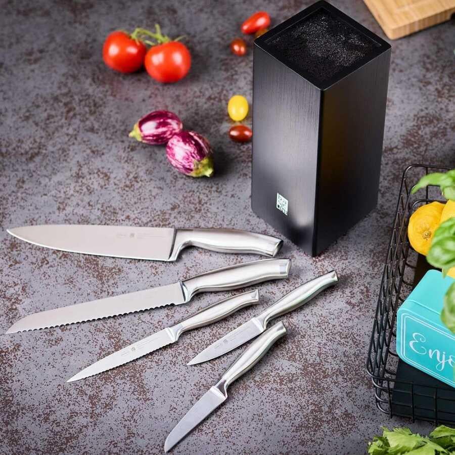 Rösle Basic Line Bıçak Seti Bambu Fırçalı Stant 6 Parça 13755