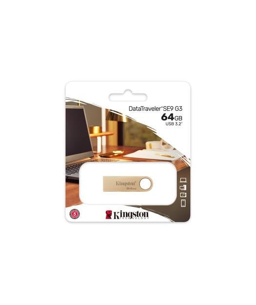 Kingston 64GB 220MB/s Metal USB 3.2 Gen 1 DataTraveler SE9 G3