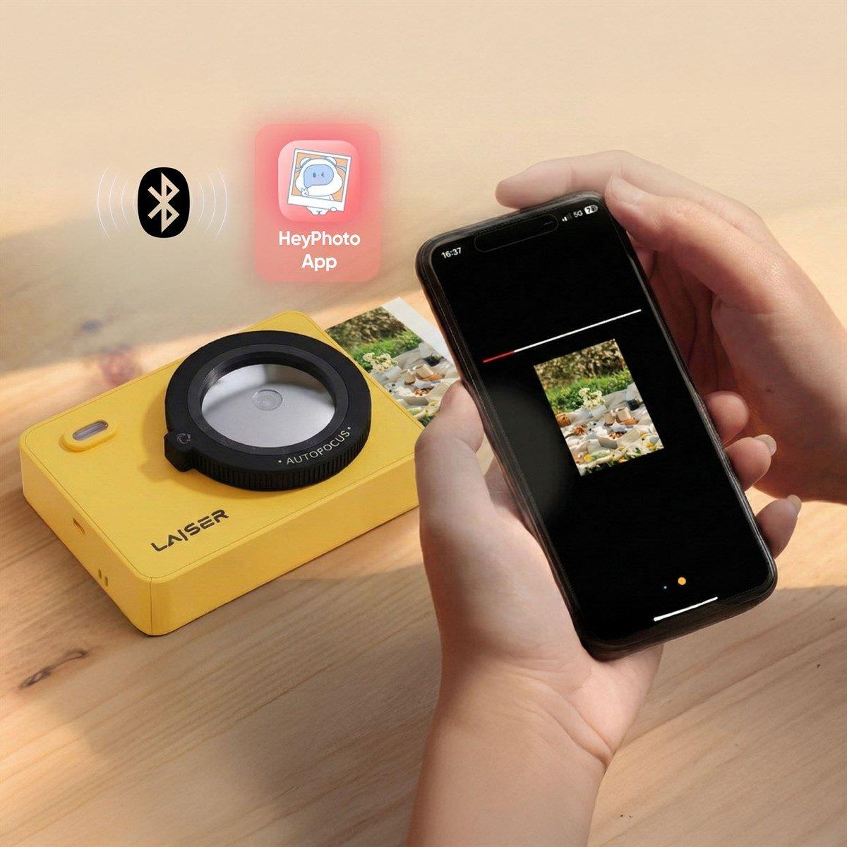 Laiser Z5s İnstant Kamera ve Fotoğraf Yazıcısı - Şipşak Fotoğraf Makinesi - Sarı