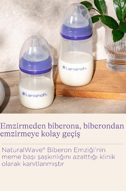 Lansinoh Natural Wave Biberon ve Biberon Emziği 160 ml