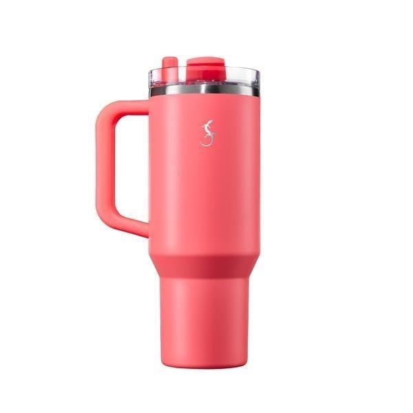 Lurch - “Big Cup” 1.2 L Mercan Pembe, Paslanmaz Çelik Termos - Uzatılabilir Pipetli, Çift Cidarlı, Sızdırmaz - 240876