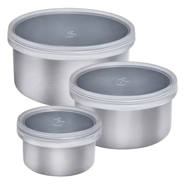 Lurch - Mini Saklama Seti, 100-200-400 ml, Paslanmaz Çelik, Silikon Sızdırmaz Kapaklı, Fırınlanabilir - 240885