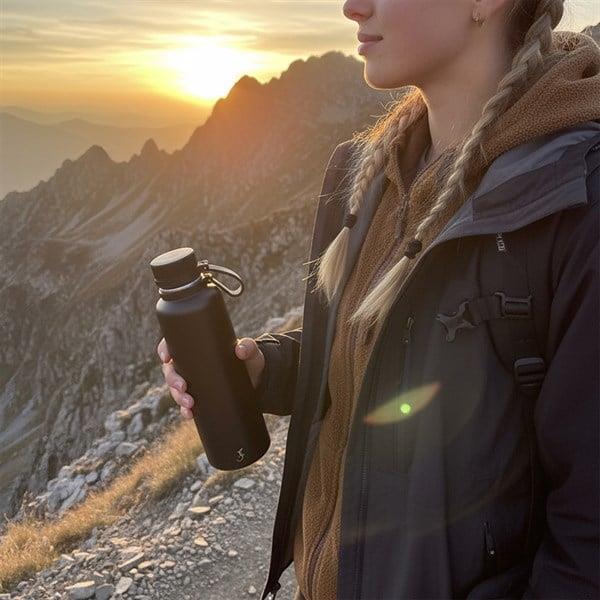 Lurch - “Outdoor” 1 L Mat Siyah, Paslanmaz Çelik Termos - Çift Cidarlı, Sızdırmaz - 270980