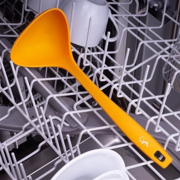 Lurch - Platin Silikon Çorba Kepçesi 28 cm Sarı - Yanmaz, Yapışmaz, Bükülmez, Çizmez, Tat ve Koku Bırakmaz - 240052