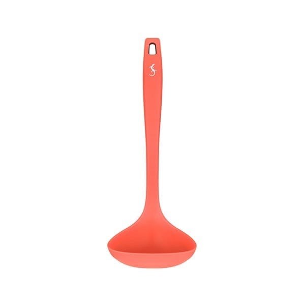 Lurch - Platin Silikon Çorba Kepçesi 28 cm Somon - Yanmaz, Yapışmaz, Bükülmez, Çizmez, Tat ve Koku Bırakmaz - 240072