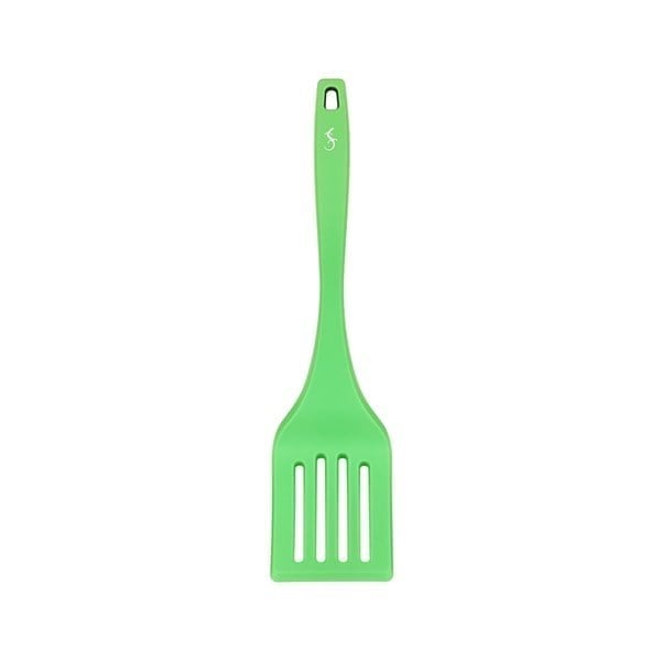 Lurch - Platin Silikon Delikli Spatula 32,5 cm Yeşil - Yanmaz, Yapışmaz, Bükülmez, Çizmez, Tat ve Koku Bırakmaz - 240083
