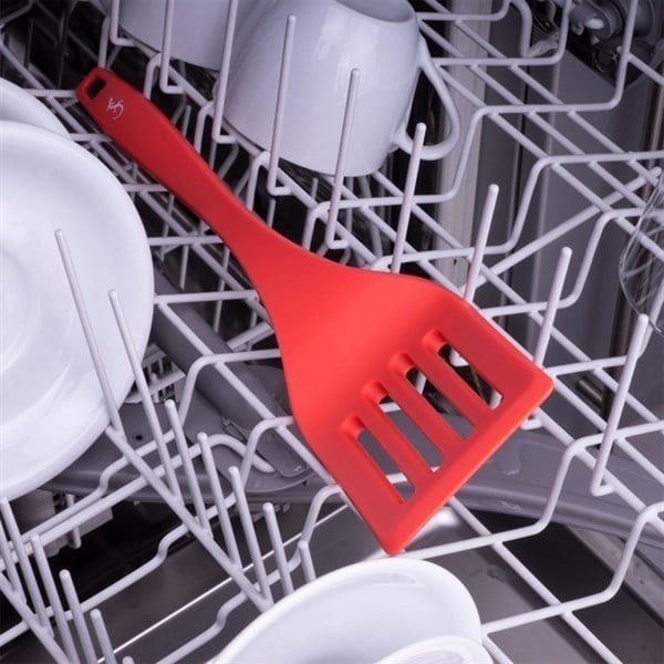 Lurch - Platin Silikon Delikli Spatula 32,5 cm Somon - Yanmaz, Yapışmaz, Bükülmez, Çizmez, Tat ve Koku Bırakmaz - 240063