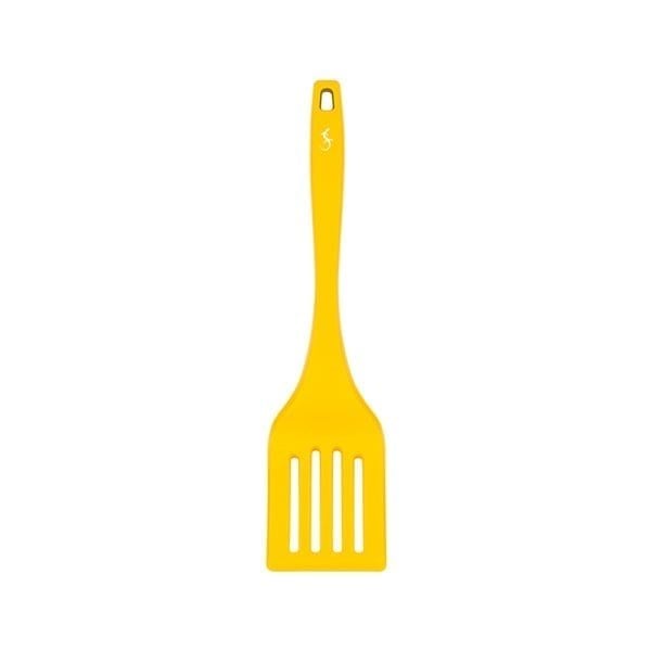 Lurch - Platin Silikon Delikli Spatula 32,5 cm Sarı - Yanmaz, Yapışmaz, Bükülmez, Çizmez, Tat ve Koku Bırakmaz - 240043