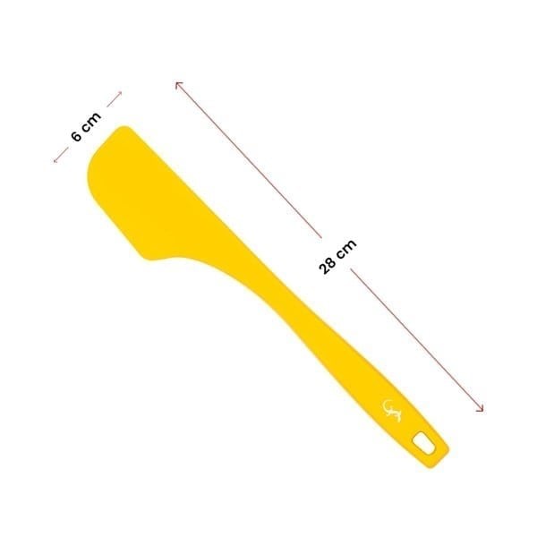 Lurch - Platin Silikon Hamur Kazıyıcı 28 cm Sarı - Yanmaz, Yapışmaz, Bükülmez, Çizmez, Tat ve Koku Bırakmaz - 240046