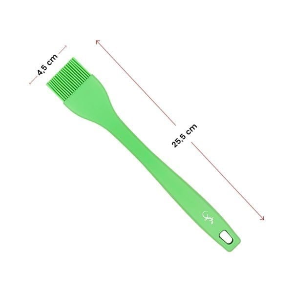 Lurch - Platin Silikon Pasta Fırçası 25,5 cm Yeşil - Yanmaz, Yapışmaz, Bükülmez, Çizmez, Tat ve Koku Bırakmaz - 240091