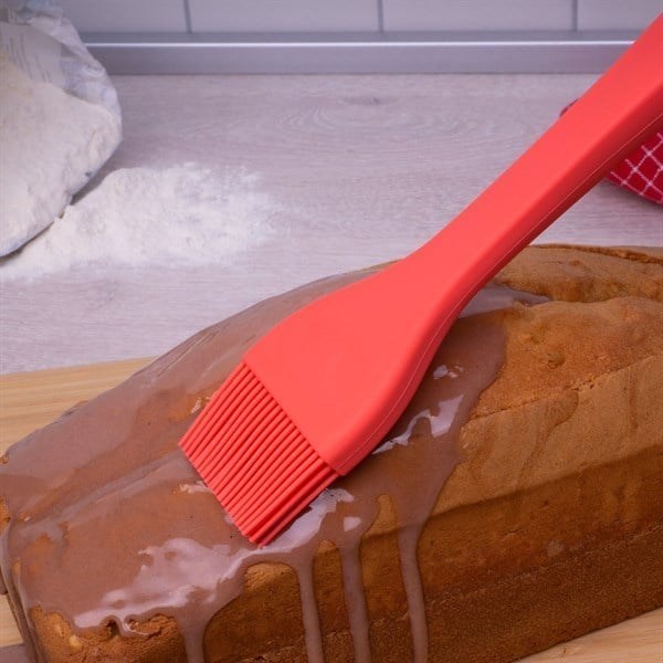 Lurch - Platin Silikon Pasta Fırçası 25,5 cm Somon - Yanmaz, Yapışmaz, Bükülmez, Çizmez, Tat ve Koku Bırakmaz - 240071