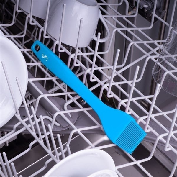 Lurch - Platin Silikon Pasta Fırçası 25,5 cm Mavi - Yanmaz, Yapışmaz, Bükülmez, Çizmez, Tat ve Koku Bırakmaz - 240111
