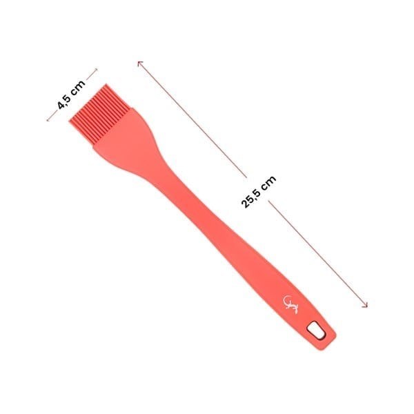 Lurch - Platin Silikon Pasta Fırçası 25,5 cm Somon - Yanmaz, Yapışmaz, Bükülmez, Çizmez, Tat ve Koku Bırakmaz - 240071