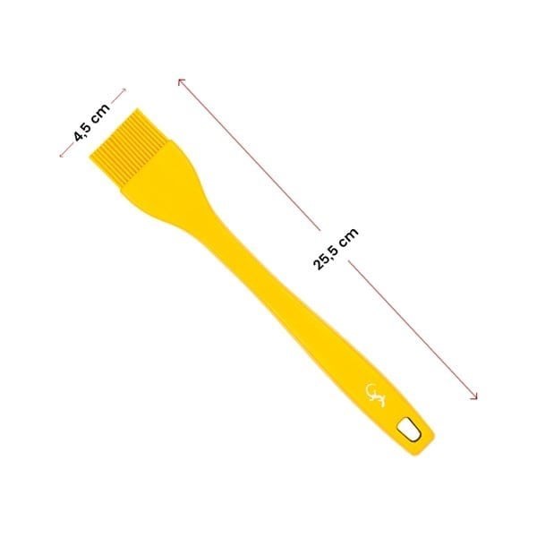 Lurch - Platin Silikon Pasta Fırçası 25,5 cm Sarı - Yanmaz, Yapışmaz, Bükülmez, Çizmez, Tat ve Koku Bırakmaz - 240051