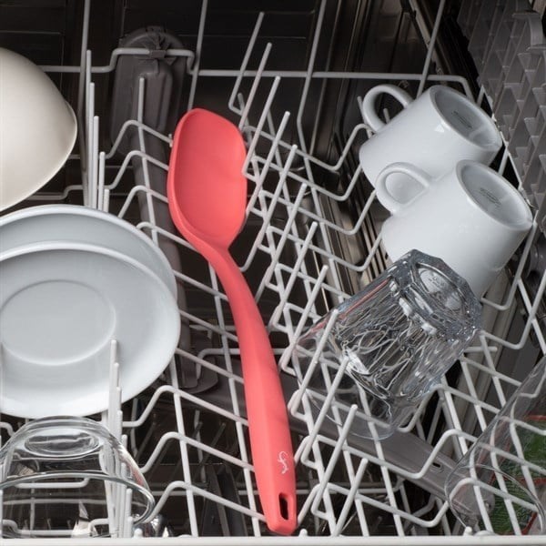 Lurch - Platin Silikon Servis Kaşığı 33,5 cm Somon - Yanmaz, Yapışmaz, Bükülmez, Çizmez, Tat ve Koku Bırakmaz - 240074