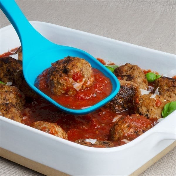 Lurch - Platin Silikon Servis Kaşığı 33,5 cm Mavi - Yanmaz, Yapışmaz, Bükülmez, Çizmez, Tat ve Koku Bırakmaz - 240114