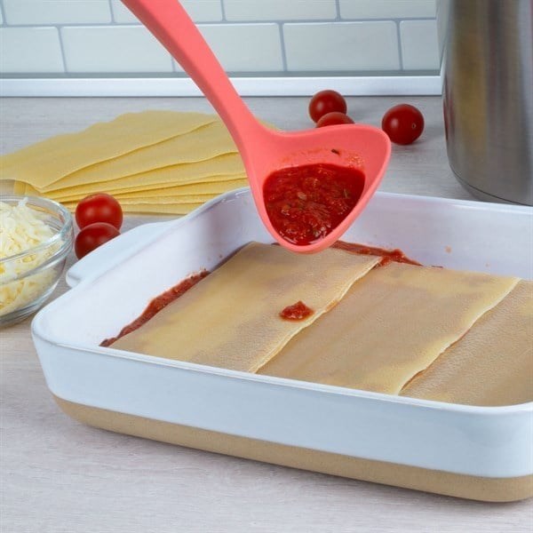 Lurch - Platin Silikon Sos Kepçesi 28 cm Somon - Yanmaz, Yapışmaz, Bükülmez, Çizmez, Tat ve Koku Bırakmaz - 240075