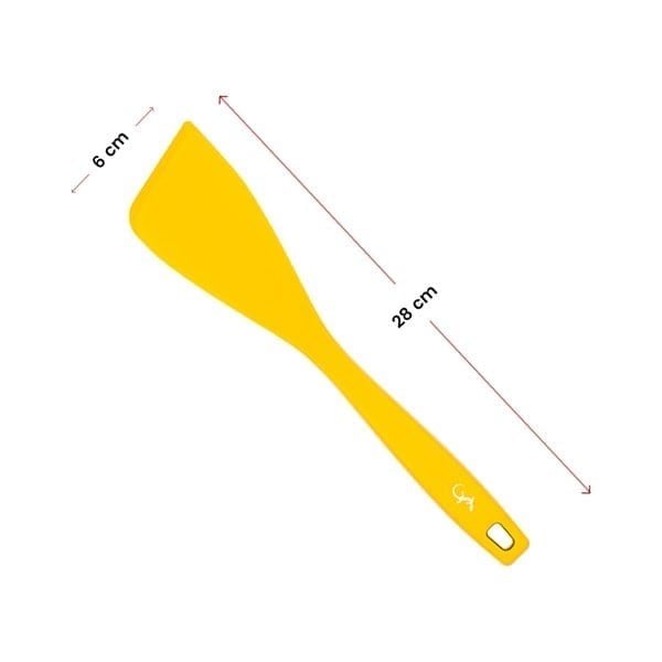 Lurch - Platin Silikon Spatula 28 cm Sarı - Yanmaz, Yapışmaz, Bükülmez, Çizmez, Tat ve Koku Bırakmaz - 240044