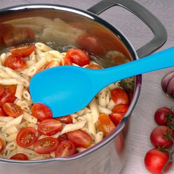 Lurch - Platin Silikon Yemek Kaşığı 28 cm Mavi - Yanmaz, Yapışmaz, Bükülmez, Çizmez, Tat ve Koku Bırakmaz - 240101