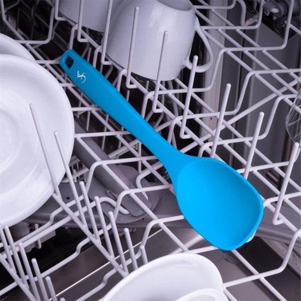 Lurch - Platin Silikon Yemek Kaşığı 28 cm Mavi - Yanmaz, Yapışmaz, Bükülmez, Çizmez, Tat ve Koku Bırakmaz - 240101