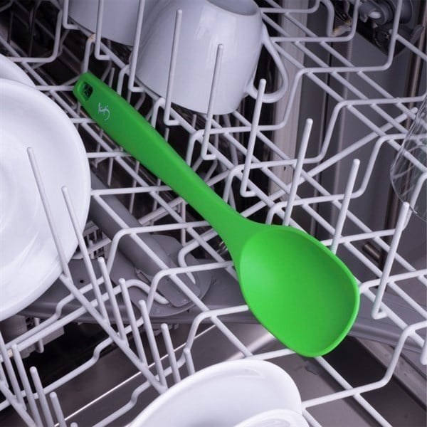 Lurch - Platin Silikon Yemek Kaşığı 28 cm Yeşil - Yanmaz, Yapışmaz, Bükülmez, Çizmez, Tat ve Koku Bırakmaz - 240081
