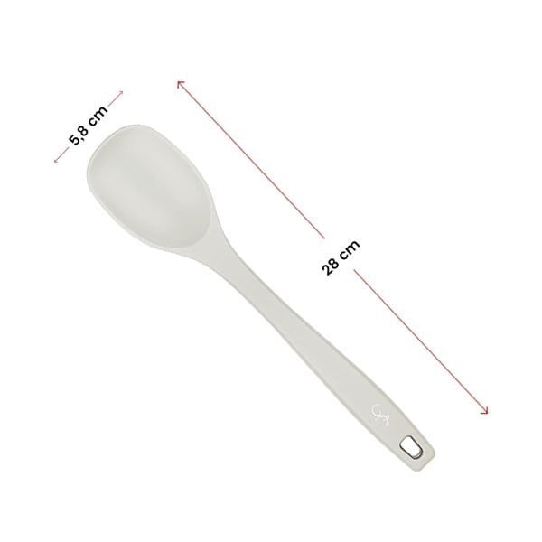 Lurch - Platin Silikon Yemek Kaşığı 28 cm Açık Gri - Yanmaz, Yapışmaz, Bükülmez, Çizmez, Tat ve Koku Bırakmaz - 240001