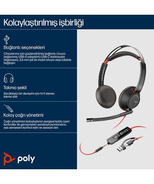Poly BW 5220 USB-C HS +3.5mmP +USB-C/A