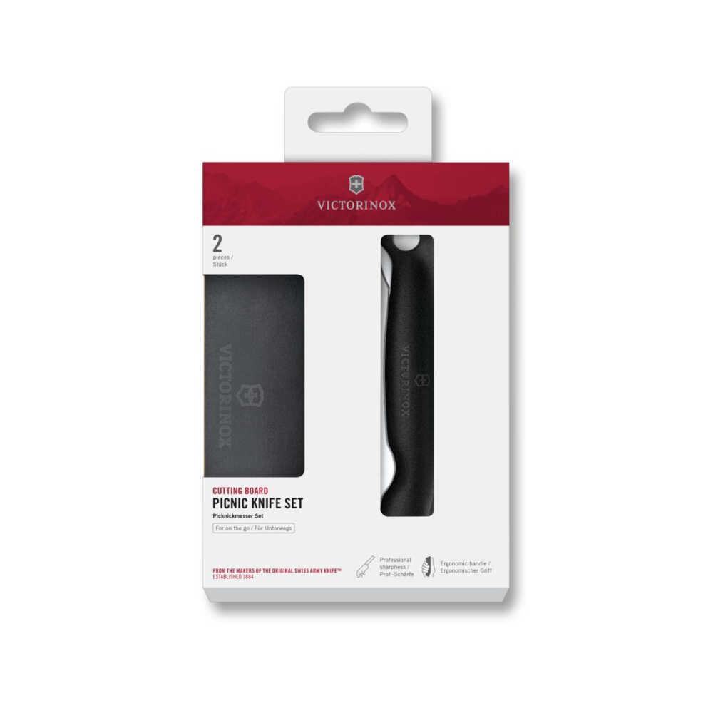 Victorinox 6.7193F Kesme Tahtası ve Katlanır Bıçak Set, Siyah