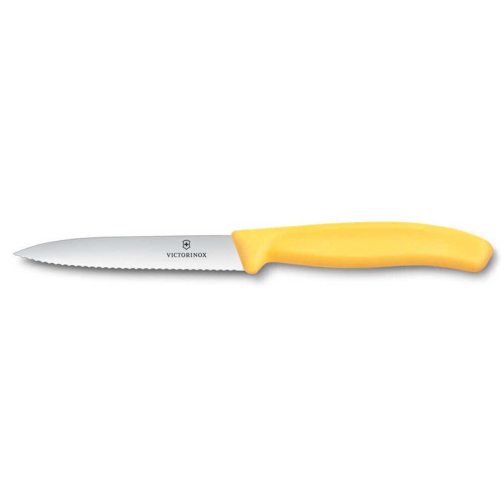 Victorinox 6.7738.C1 Swiss Classic 10cm Tırtıklı Soyma Bıçağı, Sarı