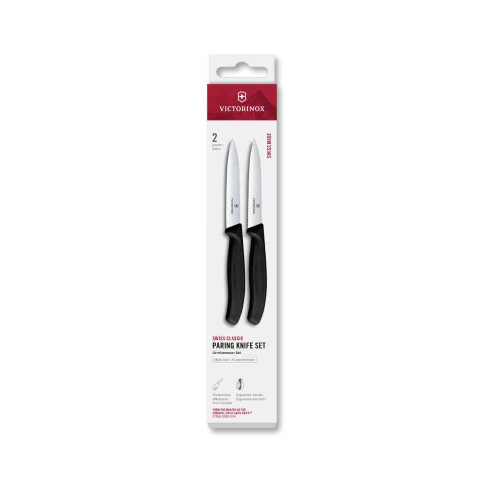 Victorinox 6.7793.2 Swiss Classic 2li 10cm Soyma Bıçağı Set, Siyah