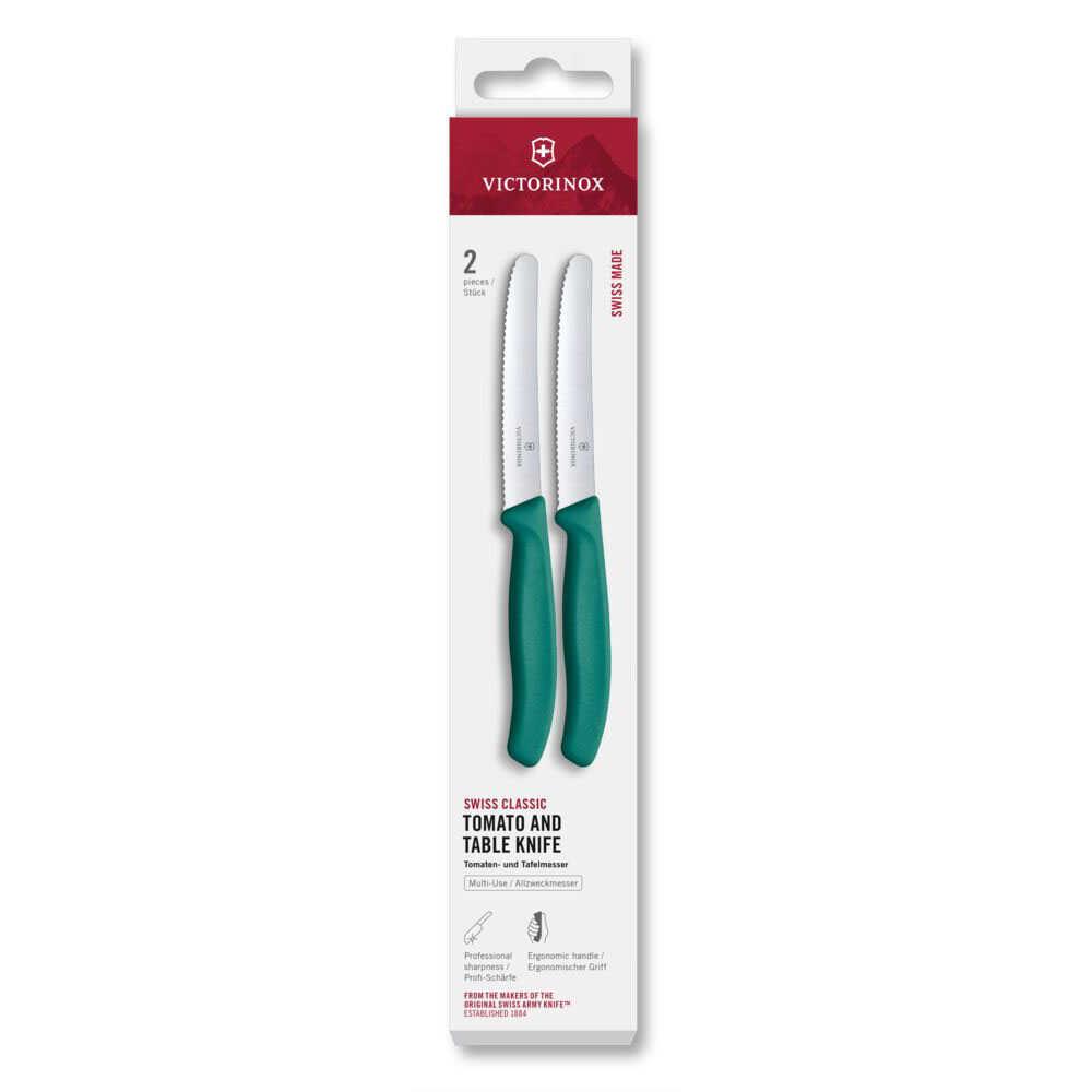 Victorinox 6.7834.2C1 2li 11cm Tırtıklı Domates Bıçağı, Yeşil