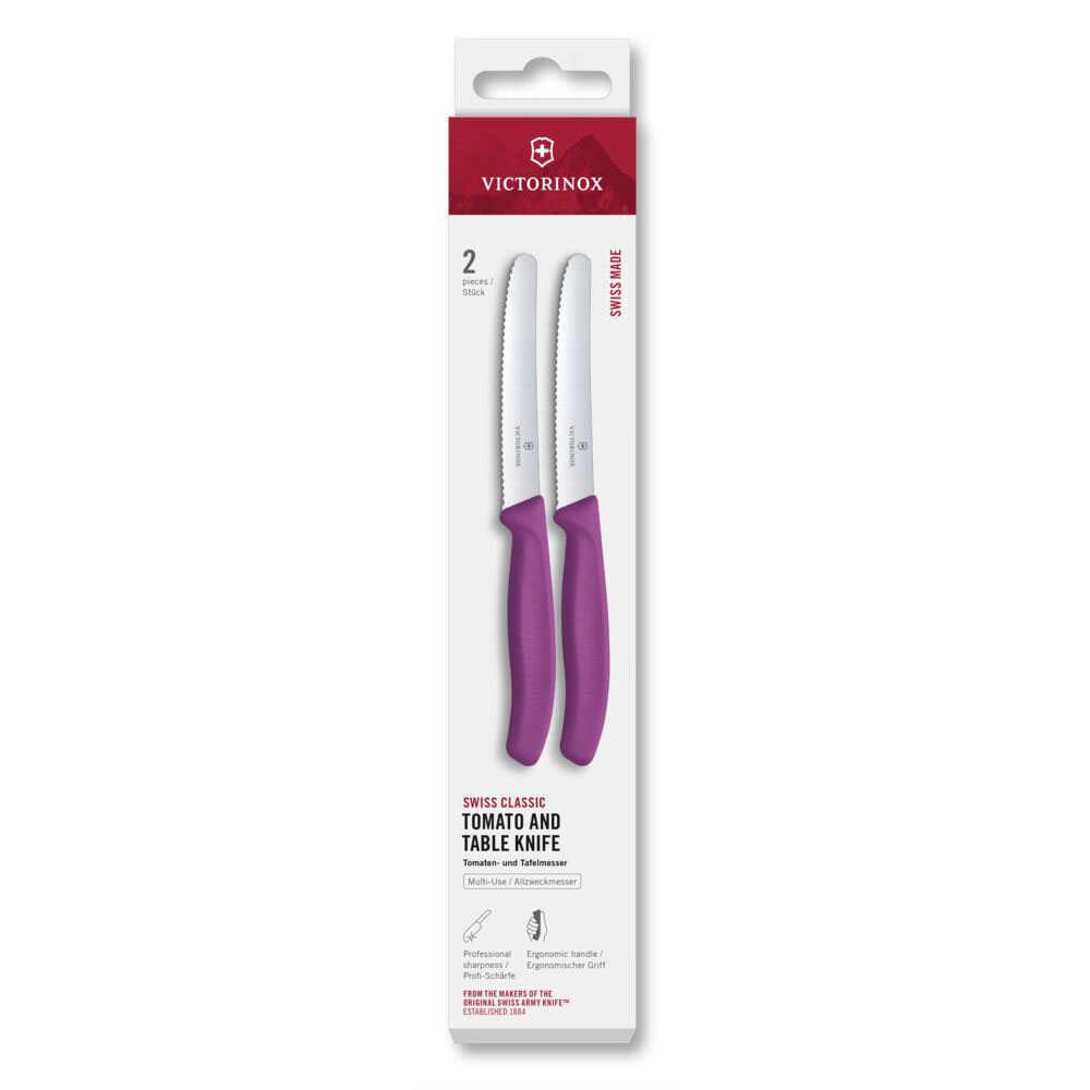Victorinox 6.7835.2C1 2li 11cm Tırtıklı Domates Bıçağı, Mor