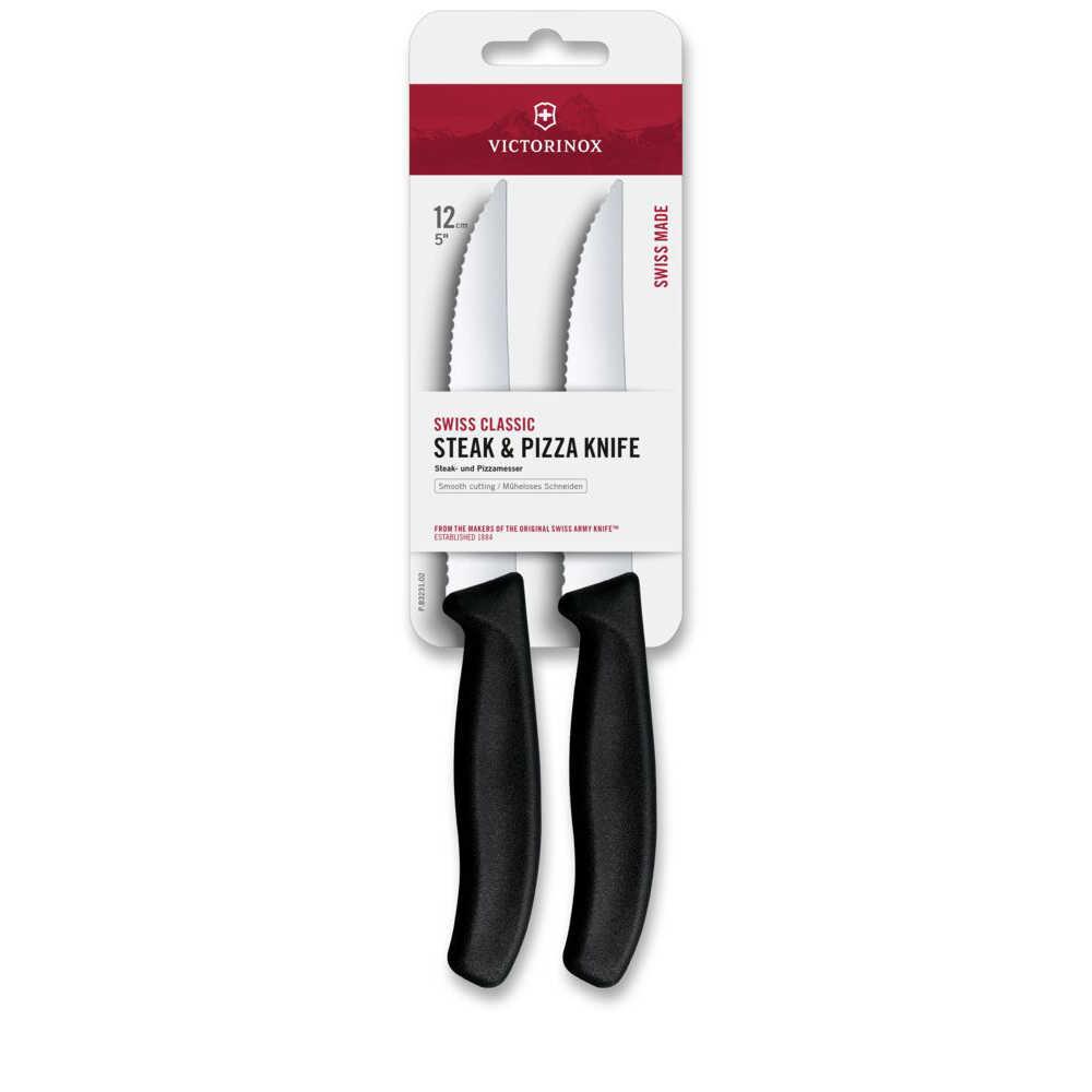 Victorinox 6.7933.2B Swiss Classic 12cm 2li Tırtıklı Biftek Bıçağı, Siyah