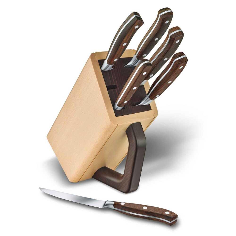 Victorinox 7.7240.6 Grand Maitre 7 Parça Ahşap Blok Set, Akağaç