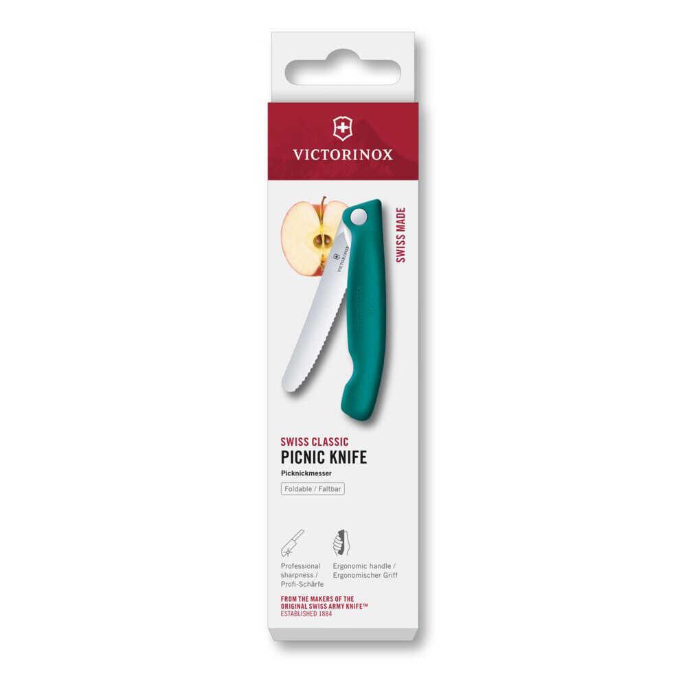 Victorinox Swiss Classic 11cm Tırtıklı Piknik Bıçağı, Yeşil