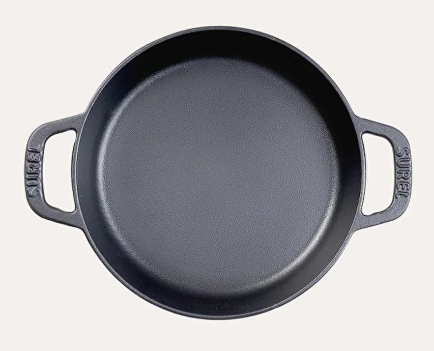 Sürel 18 cm Yuvarlak Düz Sahan Mat Siyah