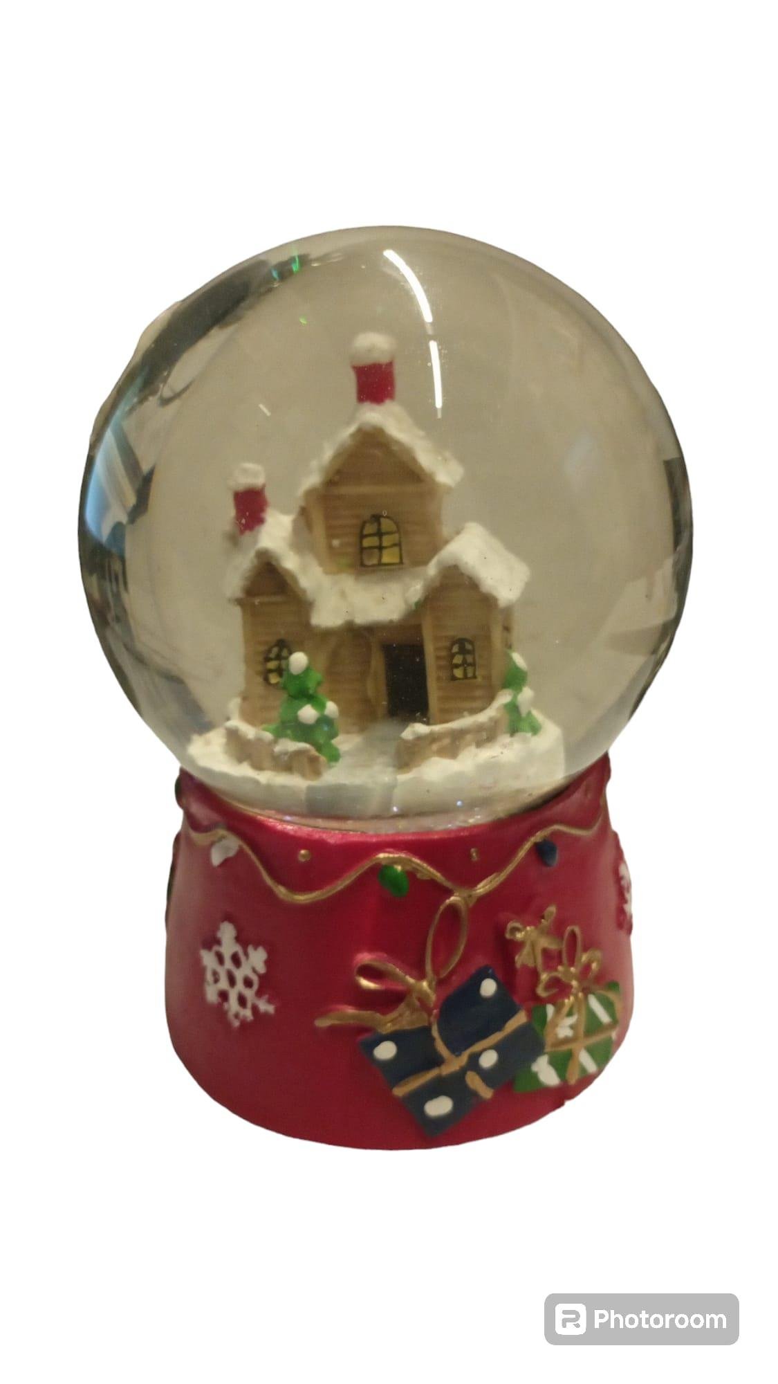 Müzikli Yılbaşı Kar Küresi-kırmızı