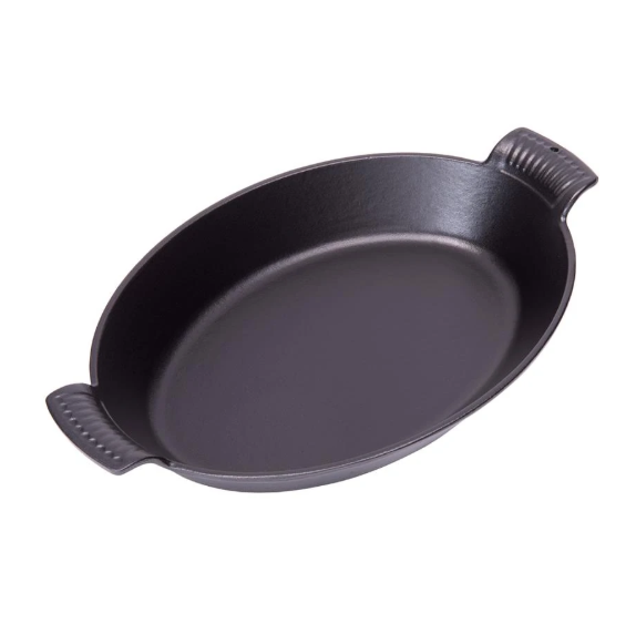 Sürel 23*17 cm Oval Düz Tabak Sahan Mat Siyah