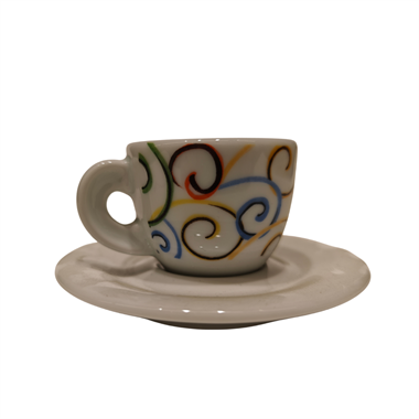 ANCAP Edex ’’Riccioli’’ Porselen Espresso Fincan ve Tabak 