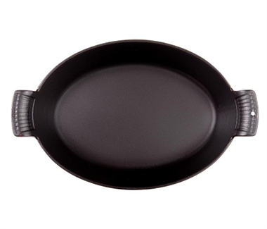 Sürel 16*14,5 cm Oval Düz Tabak Sahan Mat Siyah