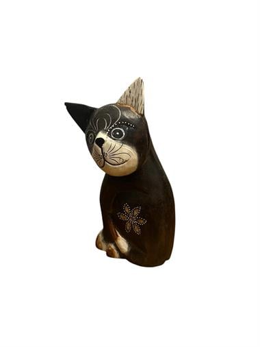 AHŞAP EL YAPIMI KEDİ OYNAR KAFA