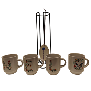 Porselen 4*lü standlı fincan set