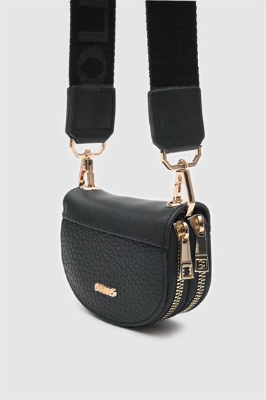 OLLBAG Jefece Siyah Renk Naturel Desen Çanta Cüzdan