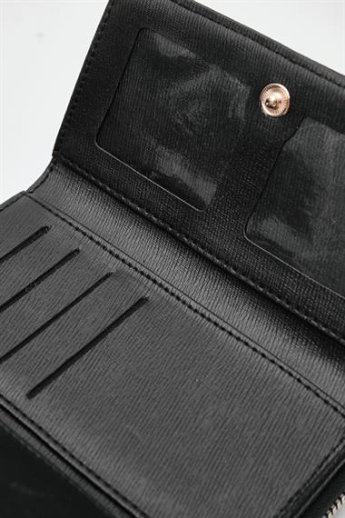 OLLBAG Maloni Siyah Ponpon Detaylı Yumuşak Bayan Cüzdan