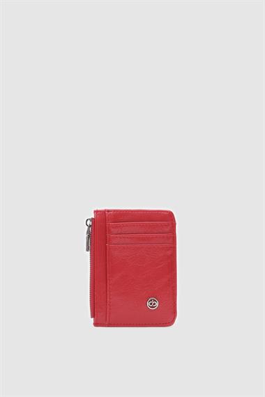 OLLBAG Plane Kırmızı Kırışık Detay Bayan Kartlık