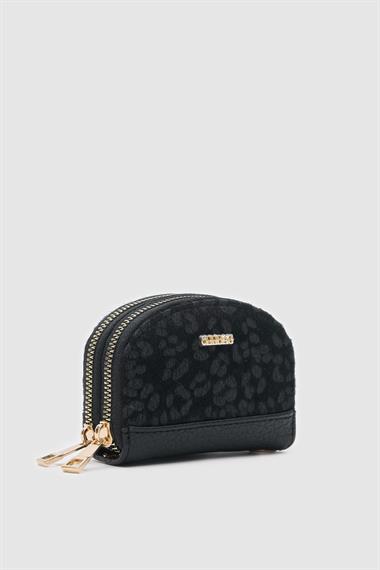 OLLBAG Jefece Gri Leopar Desen Çanta Cüzdan