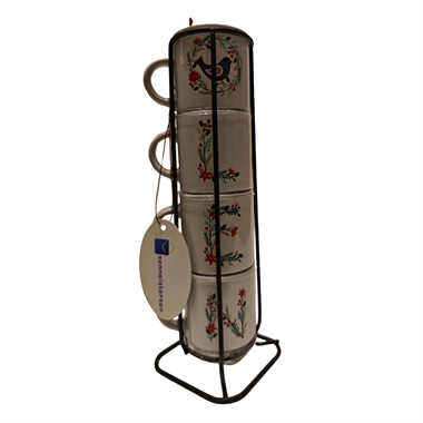 Porselen 4*lü standlı fincan set