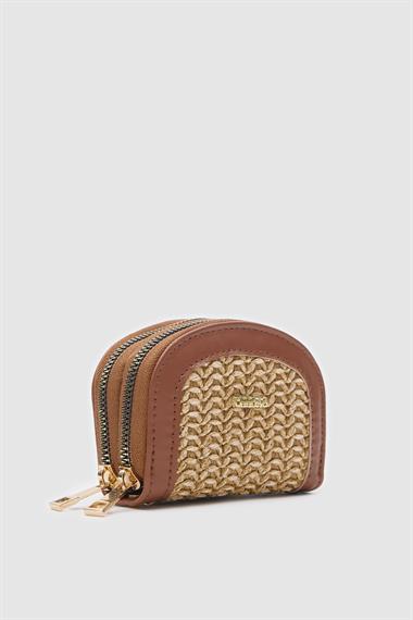 OLLBAG Jefece Taba Hasır Bayan Çanta Cüzdan