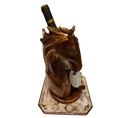Senneistersen At Figürlü Dekoratif Şarap Şişesi Tutucu Biblo